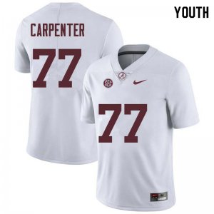 NCAA Youth Alabama Crimson Tide #77 James Carpenter Stitched College Nike Authentic White Football Jersey ZG17Z47UB
